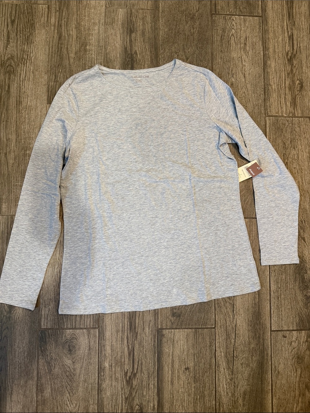 NWT Coldwater Creek Light Heather Gray Long Sleeve Tee